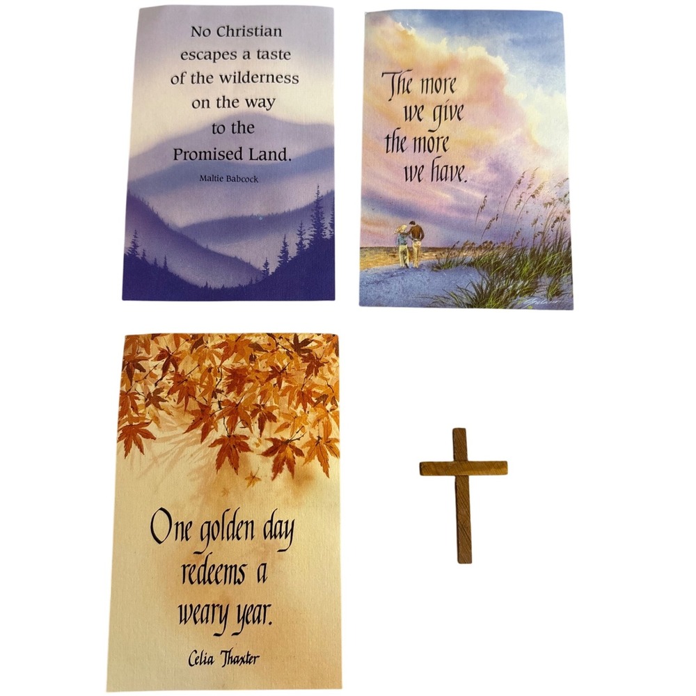 Christian Inspirational‎ Cards Wooden Cross Set Missionary Servants Holy Trinity